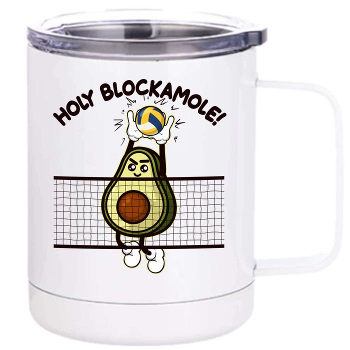 Funny Holy Blockamole Avocado Volleyball Front & Back 12oz Stainless Steel Tumbler Cup