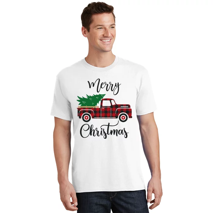 Festive Holiday Buffalo Plaid Christmas Tree Decoration T-Shirt