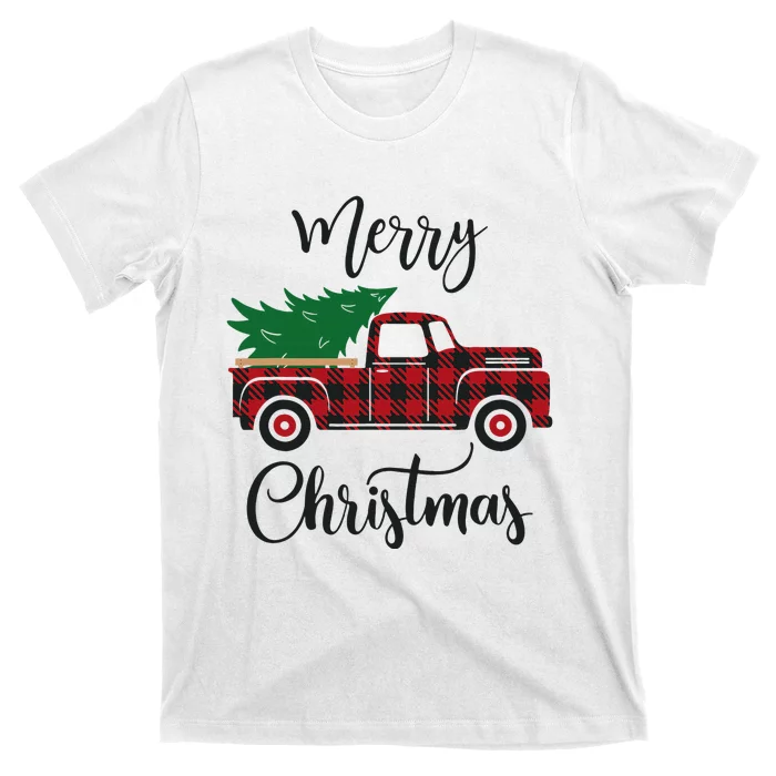 Festive Holiday Buffalo Plaid Christmas Tree Decoration T-Shirt