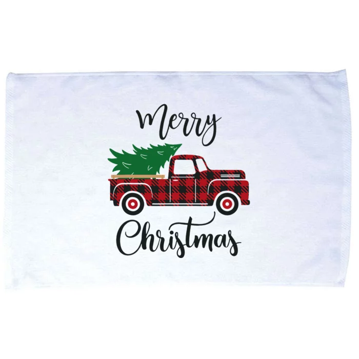 Festive Holiday Buffalo Plaid Christmas Tree Decoration Microfiber Hand Towel