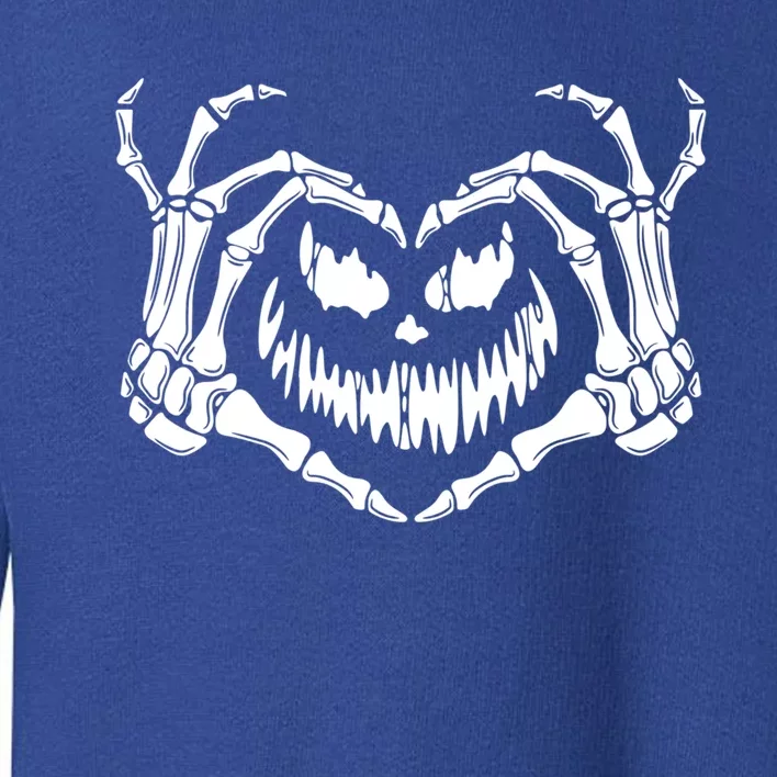 Funny Halloween Bones Costume Skeleton Hand Heart Sign Cool Gift Toddler Sweatshirt