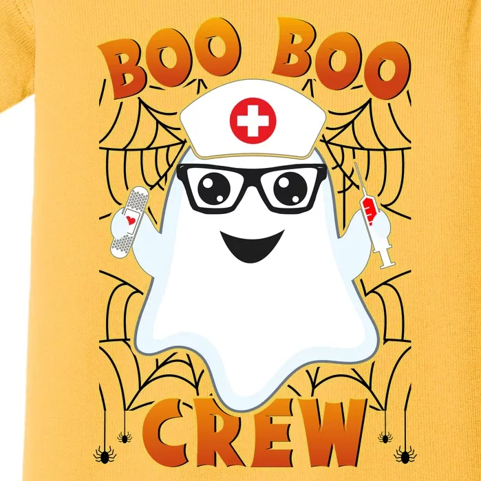 Funny Halloween Boo Boo Crew Ghost Nurse Baby Bodysuit