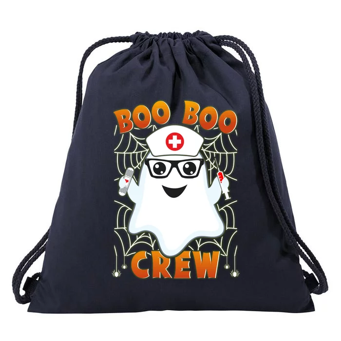 Funny Halloween Boo Boo Crew Ghost Nurse Drawstring Bag