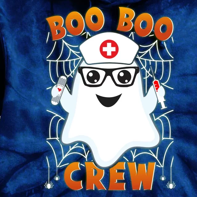 Funny Halloween Boo Boo Crew Ghost Nurse Tie Dye Hoodie