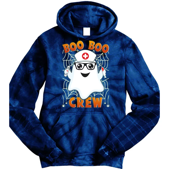 Funny Halloween Boo Boo Crew Ghost Nurse Tie Dye Hoodie