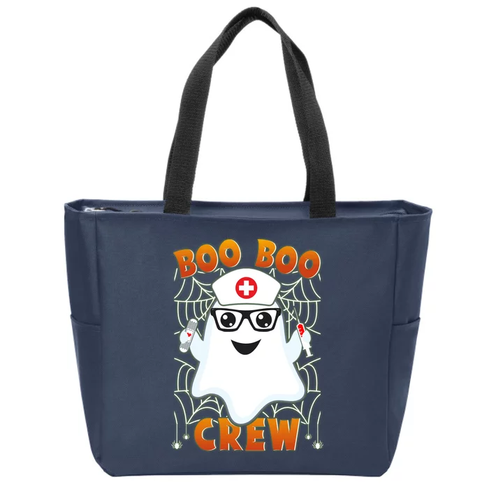 Funny Halloween Boo Boo Crew Ghost Nurse Zip Tote Bag