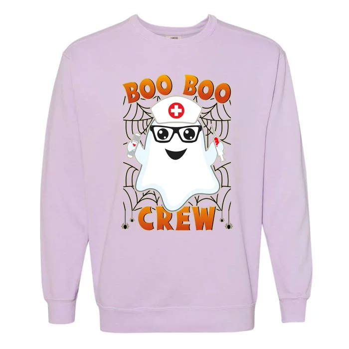 Funny Halloween Boo Boo Crew Ghost Nurse Garment-Dyed Sweatshirt