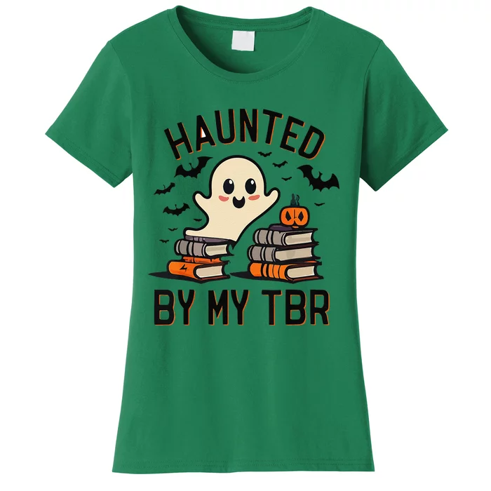 Funny Haunted By My Tbr Boo Halloween Book Gift Women's T-Shirt