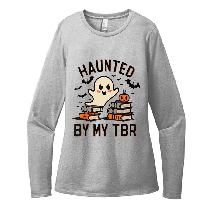 Funny Haunted By My Tbr Boo Halloween Book Gift Womens CVC Long Sleeve Shirt