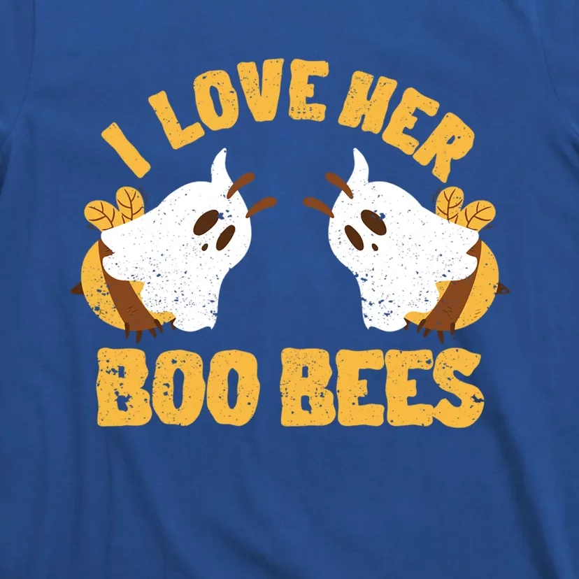 Funny Halloween Boobs Ghost Bee Spooky I Love Her Boo Bees Gift T-Shirt