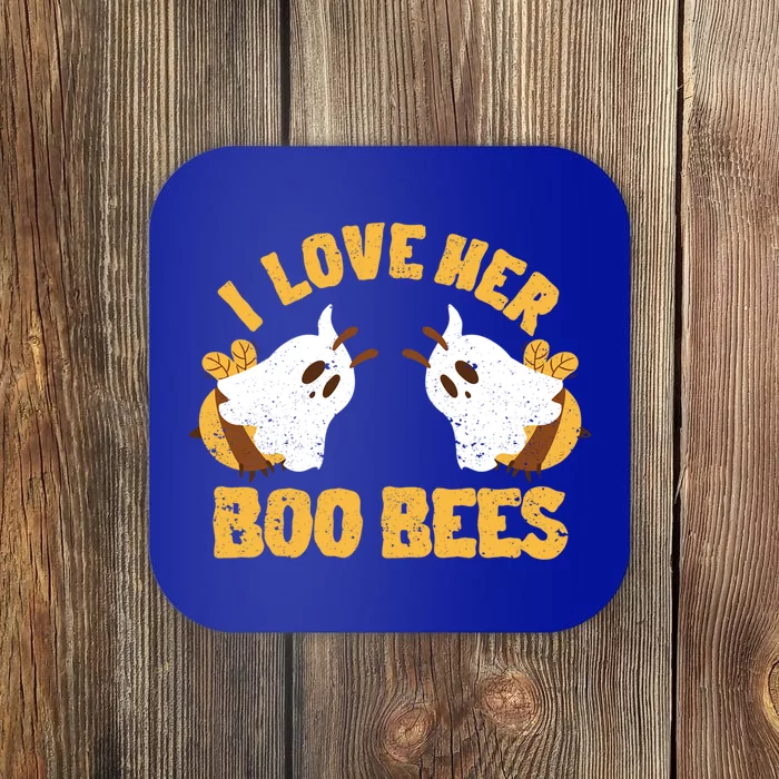 Funny Halloween Boobs Ghost Bee Spooky I Love Her Boo Bees Gift Coaster