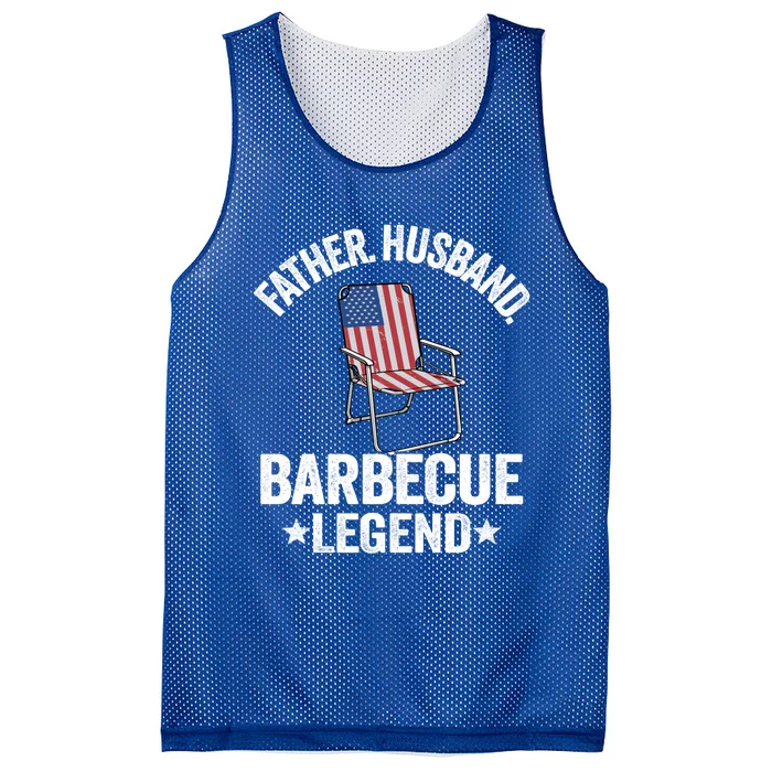 Father Husband Barbecue Legend Grillfather American Flag Bbq Meaningful Gift Mesh Reversible Basketball Jersey Tank