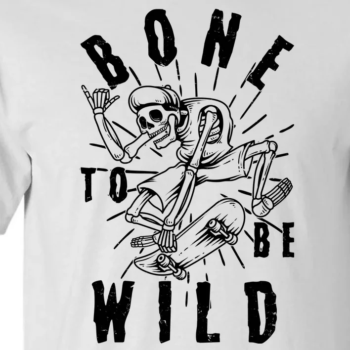 Funny Halloween Bone To Be Wild Skateboarding Skeleton Tall T-Shirt