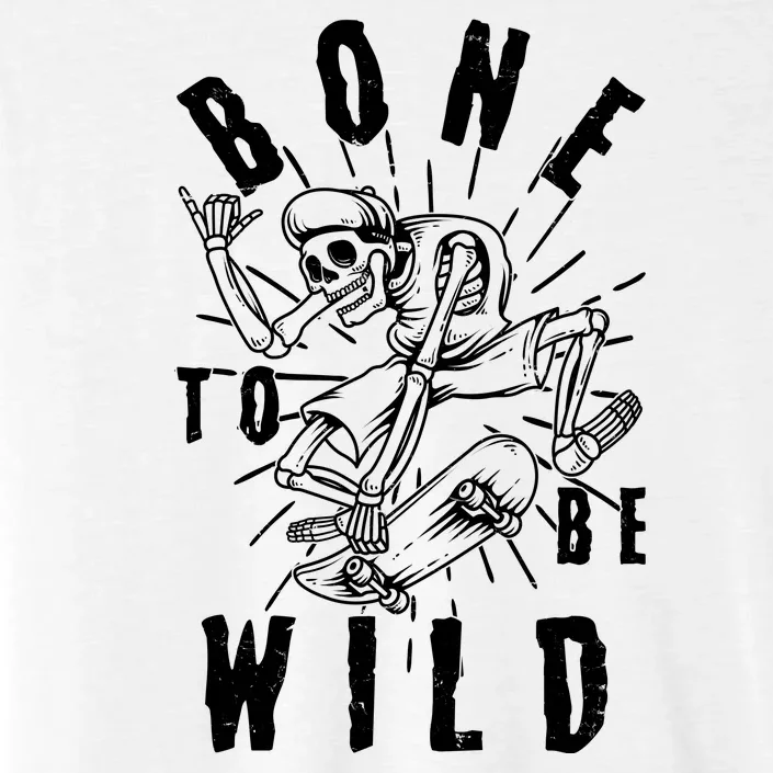 Funny Halloween Bone To Be Wild Skateboarding Skeleton ChromaSoft Performance T-Shirt