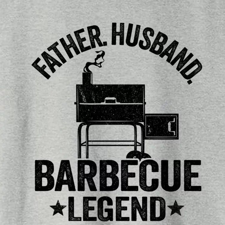 Father Husband Barbecue Legend Grillfather Smoking Meat Bbq Gift Women's Crop Top Tee