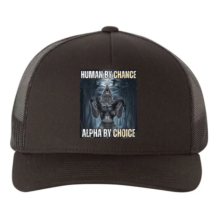 Funny Human By Chance Alpha By Choice Yupoong Adult 5-Panel Trucker Hat