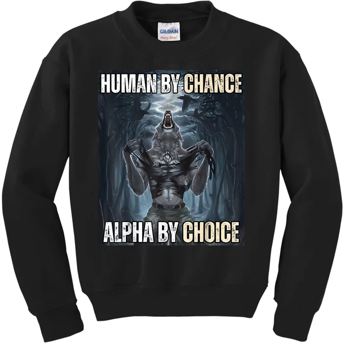 Funny Human By Chance Alpha By Choice Kids Sweatshirt