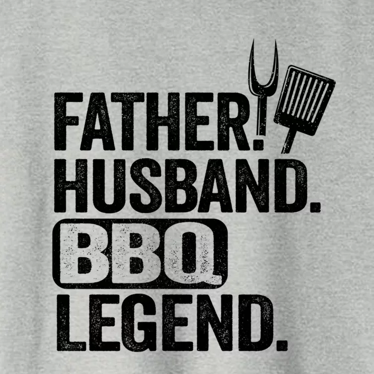 Father Husband Bbq Legend Grillfather Smoking Meat Barbecue Cute Gift Women's Crop Top Tee