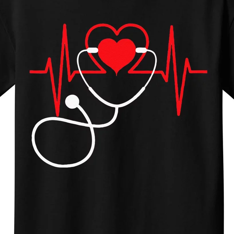 Funny Heart Beats Nurse Nursing Medical Kids T-Shirt