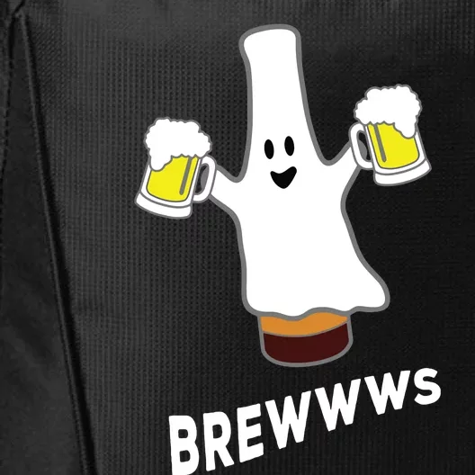 Funny Halloween Beer Bottle Mug Pub Crawl Ghost City Backpack