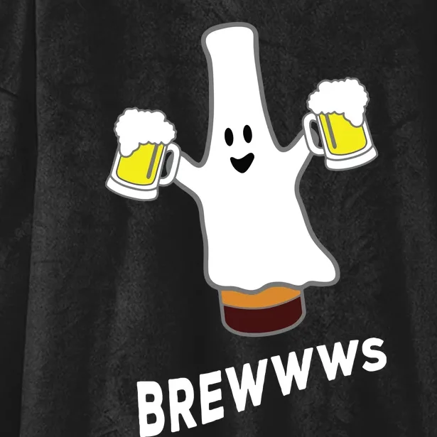 Funny Halloween Beer Bottle Mug Pub Crawl Ghost Hooded Wearable Blanket