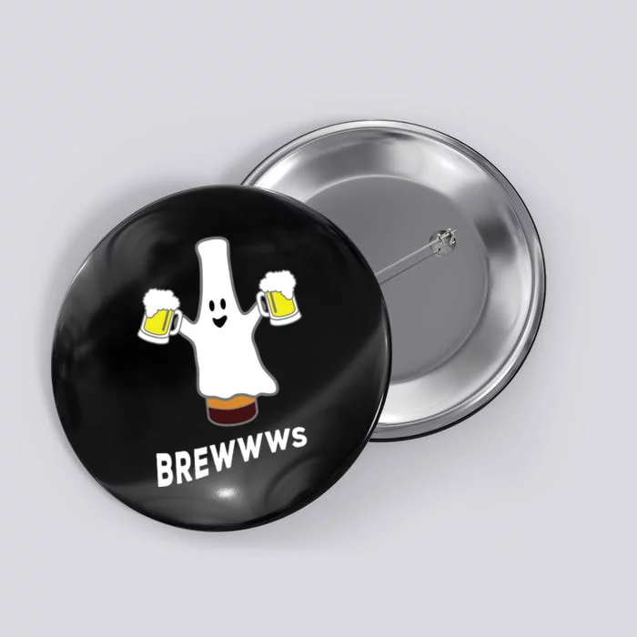 Funny Halloween Beer Bottle Mug Pub Crawl Ghost Button