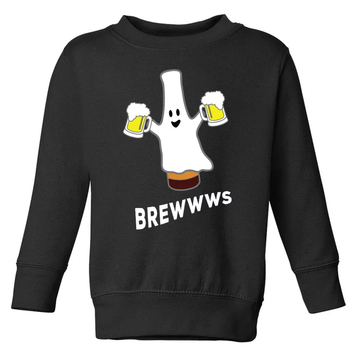 Funny Halloween Beer Bottle Mug Pub Crawl Ghost Toddler Sweatshirt