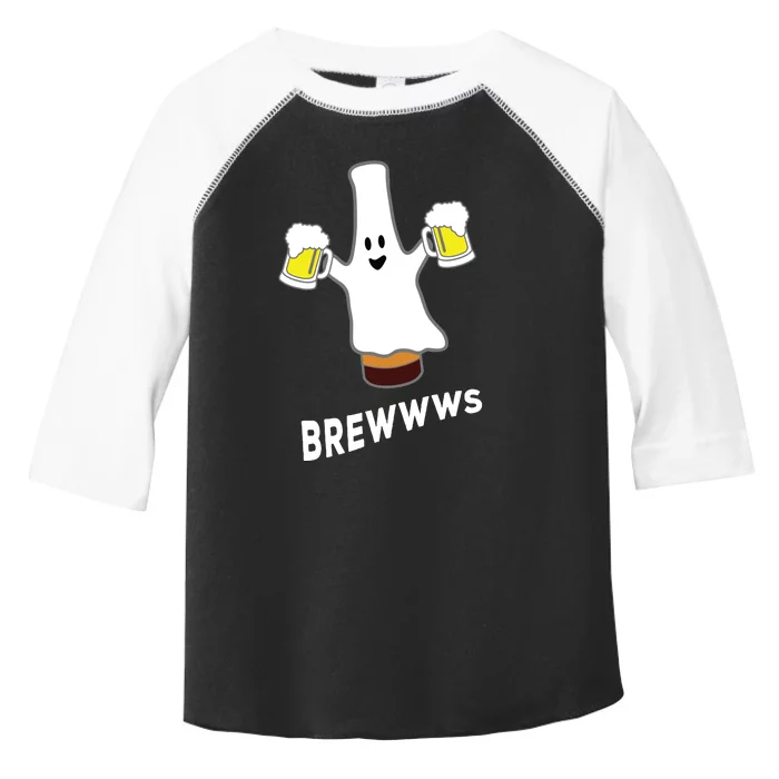 Funny Halloween Beer Bottle Mug Pub Crawl Ghost Toddler Fine Jersey T-Shirt