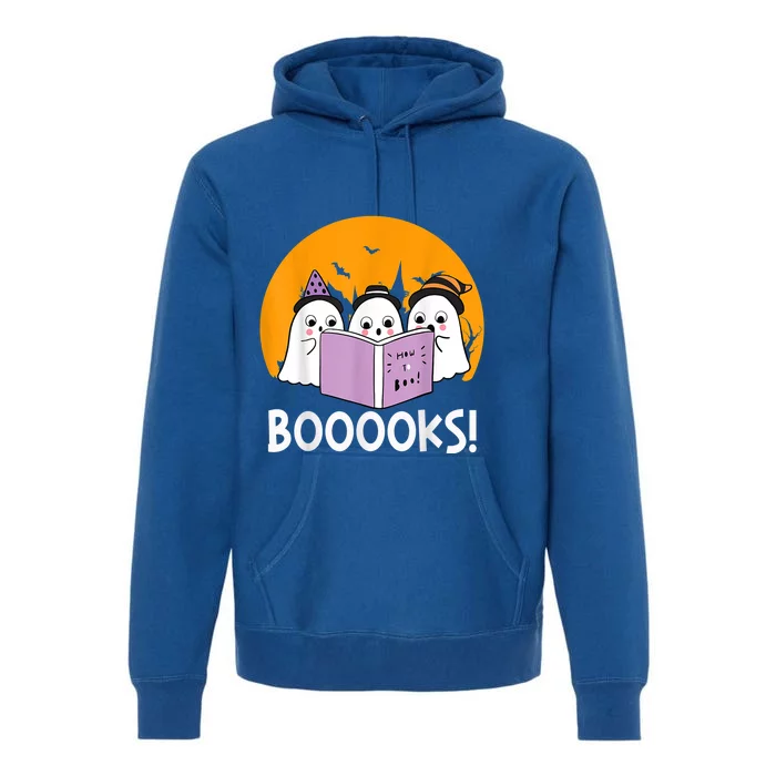 Funny Halloween Booooks! Cute Ghost Reading Library Books Gift Premium Hoodie