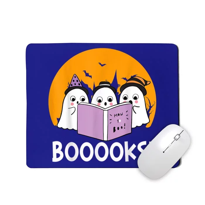 Funny Halloween Booooks! Cute Ghost Reading Library Books Gift Mousepad