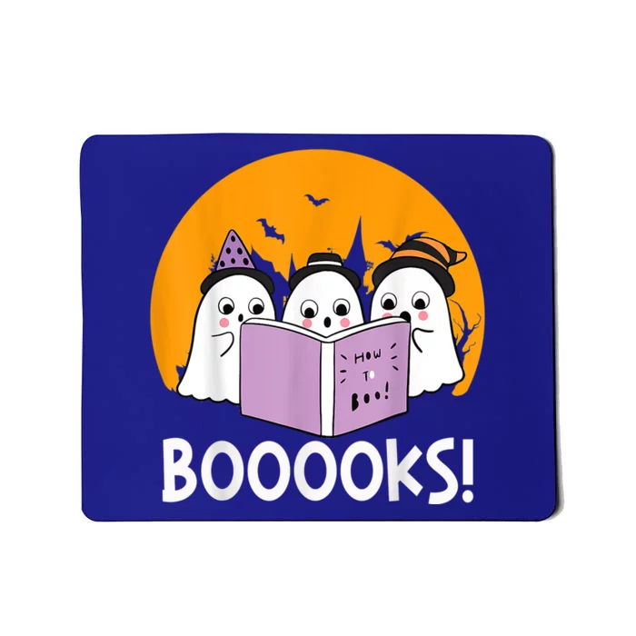 Funny Halloween Booooks! Cute Ghost Reading Library Books Gift Mousepad