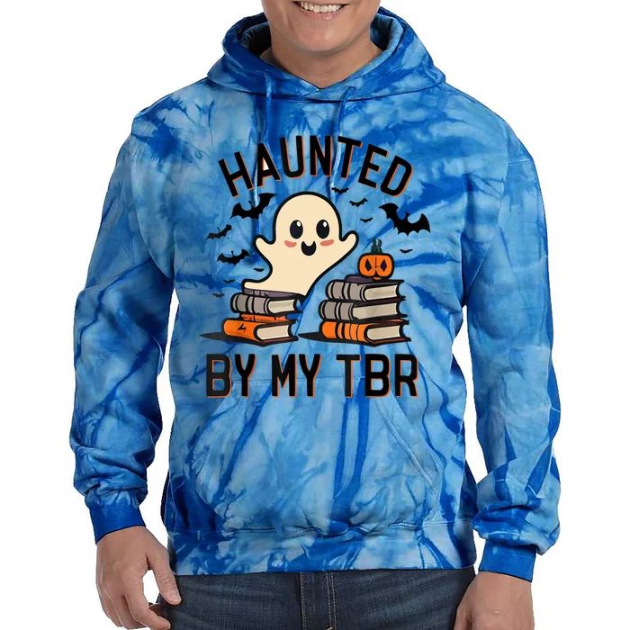 Funny Haunted By My Tbr Boo Halloween Book Tie Dye Hoodie