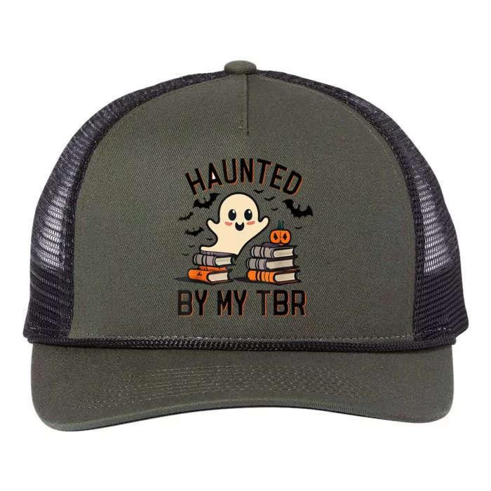 Funny Haunted By My Tbr Boo Halloween Book Retro Rope Trucker Hat Cap