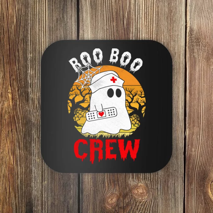 Funny Halloween Boo Boo Crew Nurse Ghost Coaster