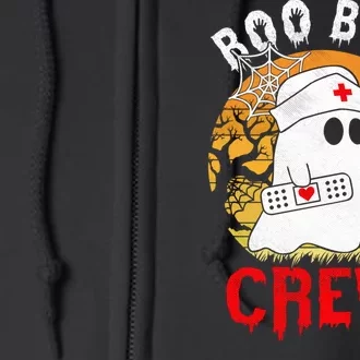 Funny Halloween Boo Boo Crew Nurse Ghost Full Zip Hoodie