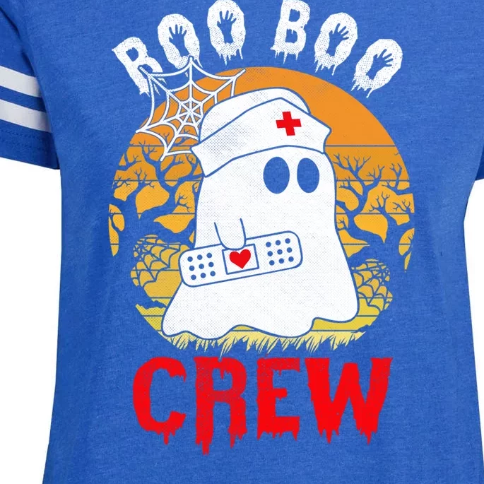 Funny Halloween Boo Boo Crew Nurse Ghost Enza Ladies Jersey Football T-Shirt