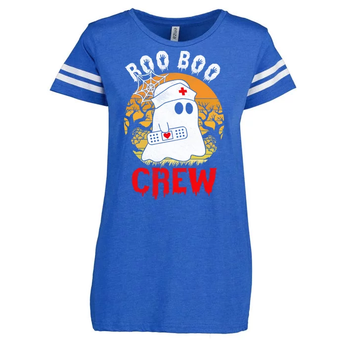 Funny Halloween Boo Boo Crew Nurse Ghost Enza Ladies Jersey Football T-Shirt