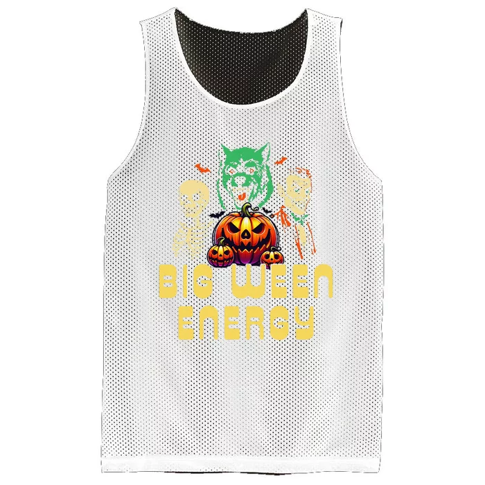 Funny Halloween Big Ween Energy Mesh Reversible Basketball Jersey Tank