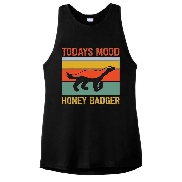 Funny Honey Badger Todays Mood Honey Badger Ladies Tri-Blend Wicking Tank