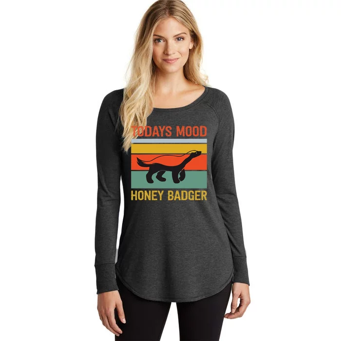 Funny Honey Badger Todays Mood Honey Badger Women's Perfect Tri Tunic Long Sleeve Shirt