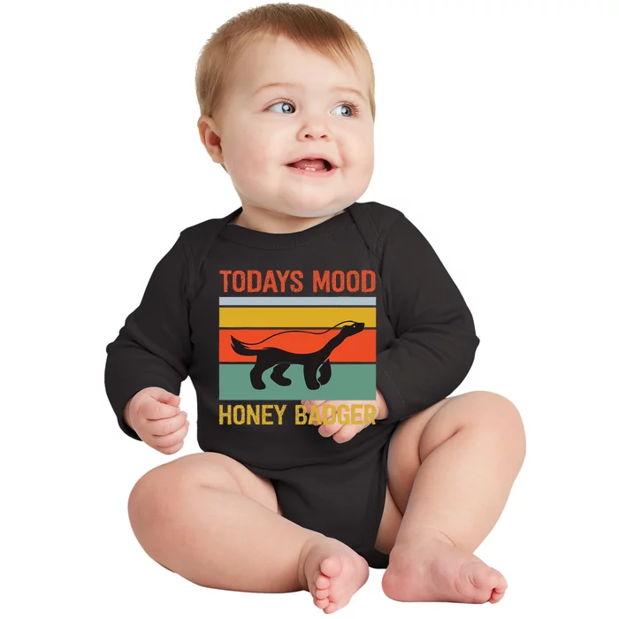 Funny Honey Badger Todays Mood Honey Badger Baby Long Sleeve Bodysuit