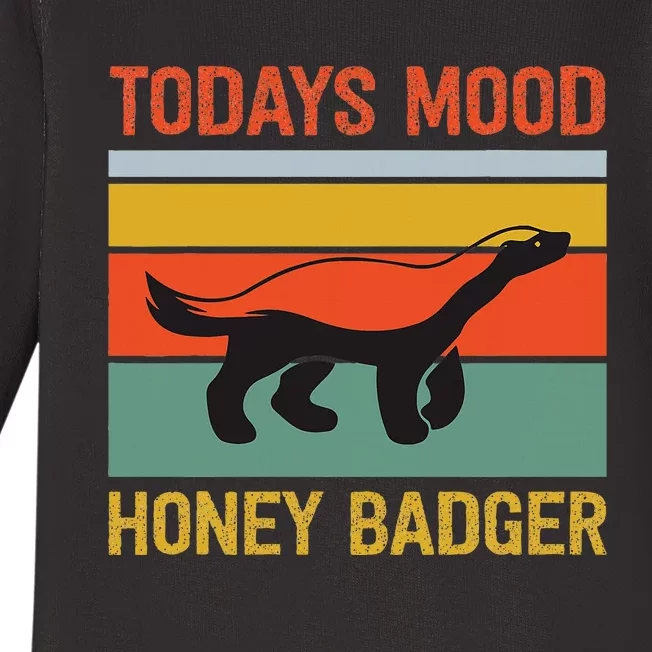 Funny Honey Badger Todays Mood Honey Badger Baby Long Sleeve Bodysuit