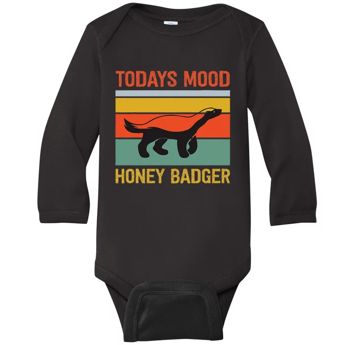 Funny Honey Badger Todays Mood Honey Badger Baby Long Sleeve Bodysuit