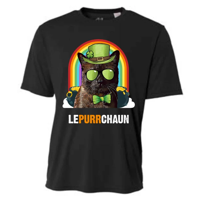 Funny Havana Brown Cat Lepurrchaun St Patricks Day Gift Cooling Performance Crew T-Shirt