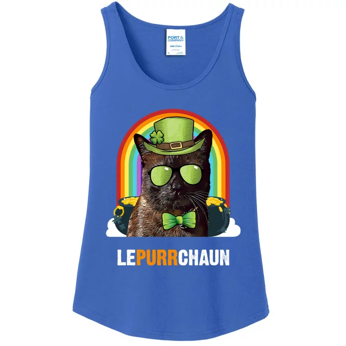 Funny Havana Brown Cat Lepurrchaun St Patricks Day Gift Ladies Essential Tank