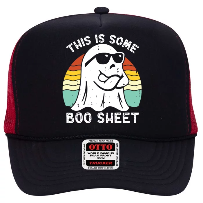 Funny Halloween Boo Ghost Costume This Is Some Boo Sheet High Crown Mesh Trucker Hat