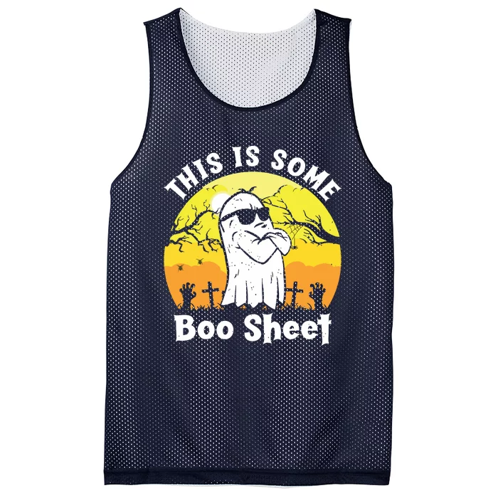 Funny Halloween Boo Ghost Costume This Is Some Boo Sheet Mesh Reversible Basketball Jersey Tank