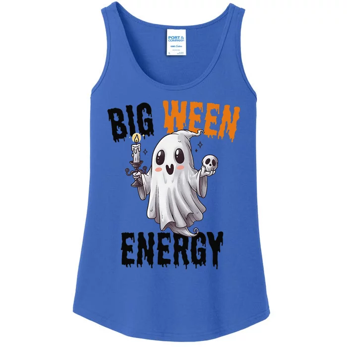 Funny Halloween Big Ween Energy Scary Ghost Ladies Essential Tank