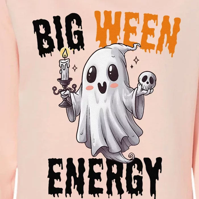 Funny Halloween Big Ween Energy Scary Ghost Womens California Wash Sweatshirt