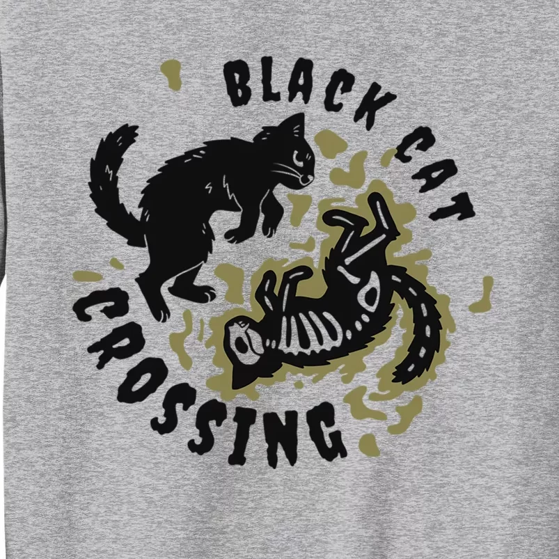 Funny Halloween Black Cat Crossing Gift Sweatshirt